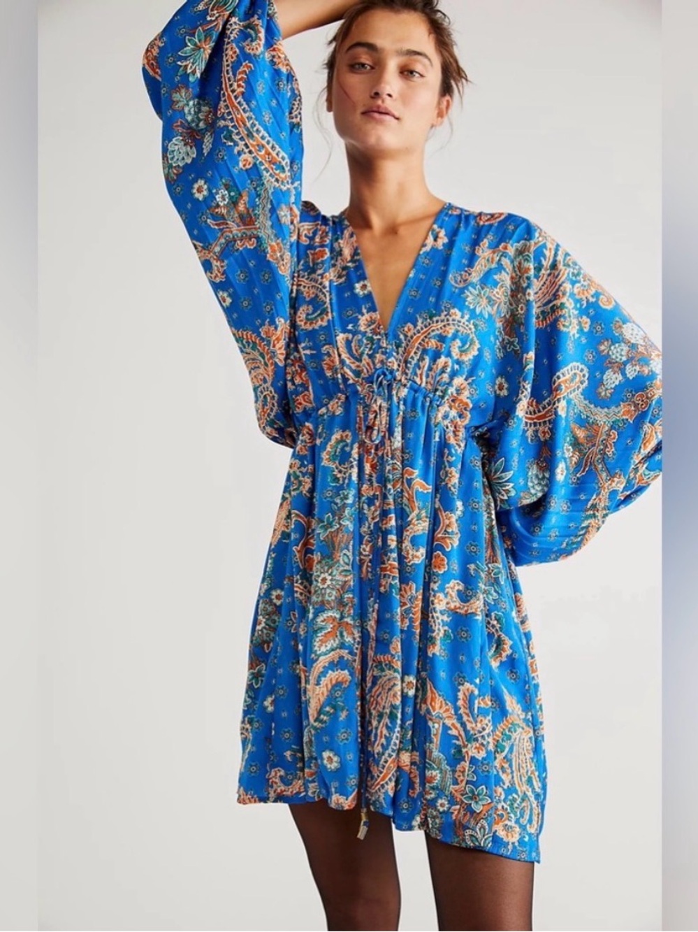 Printed Arzel Mini Dress In Blue